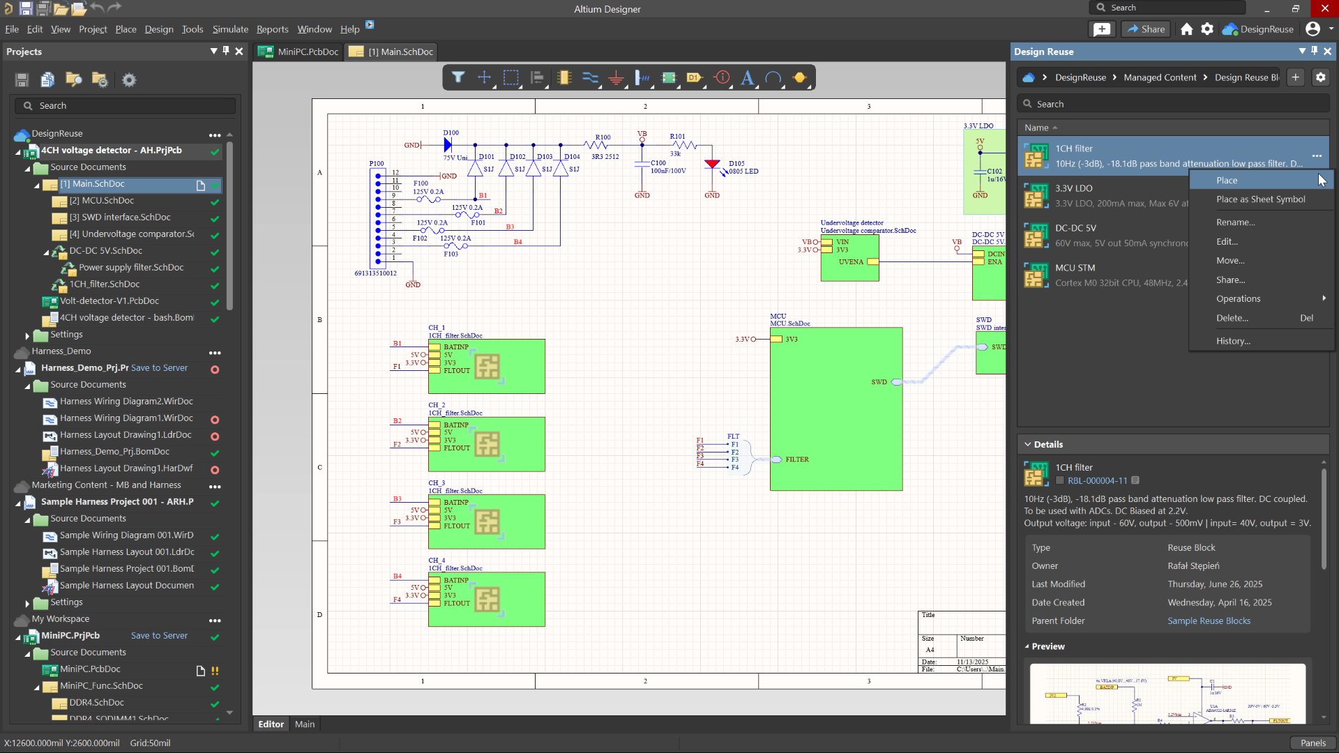Enhanced Design Reuse Panel