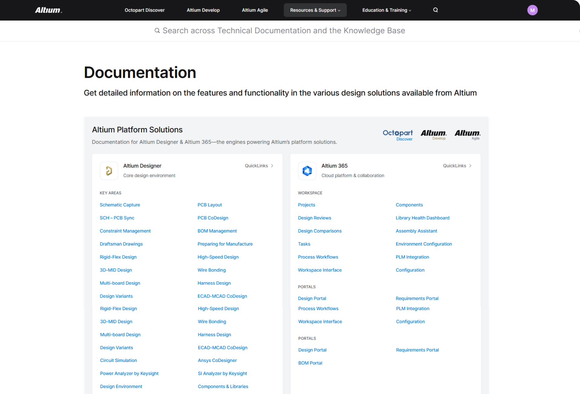 Altium Documentation front page screenshoot