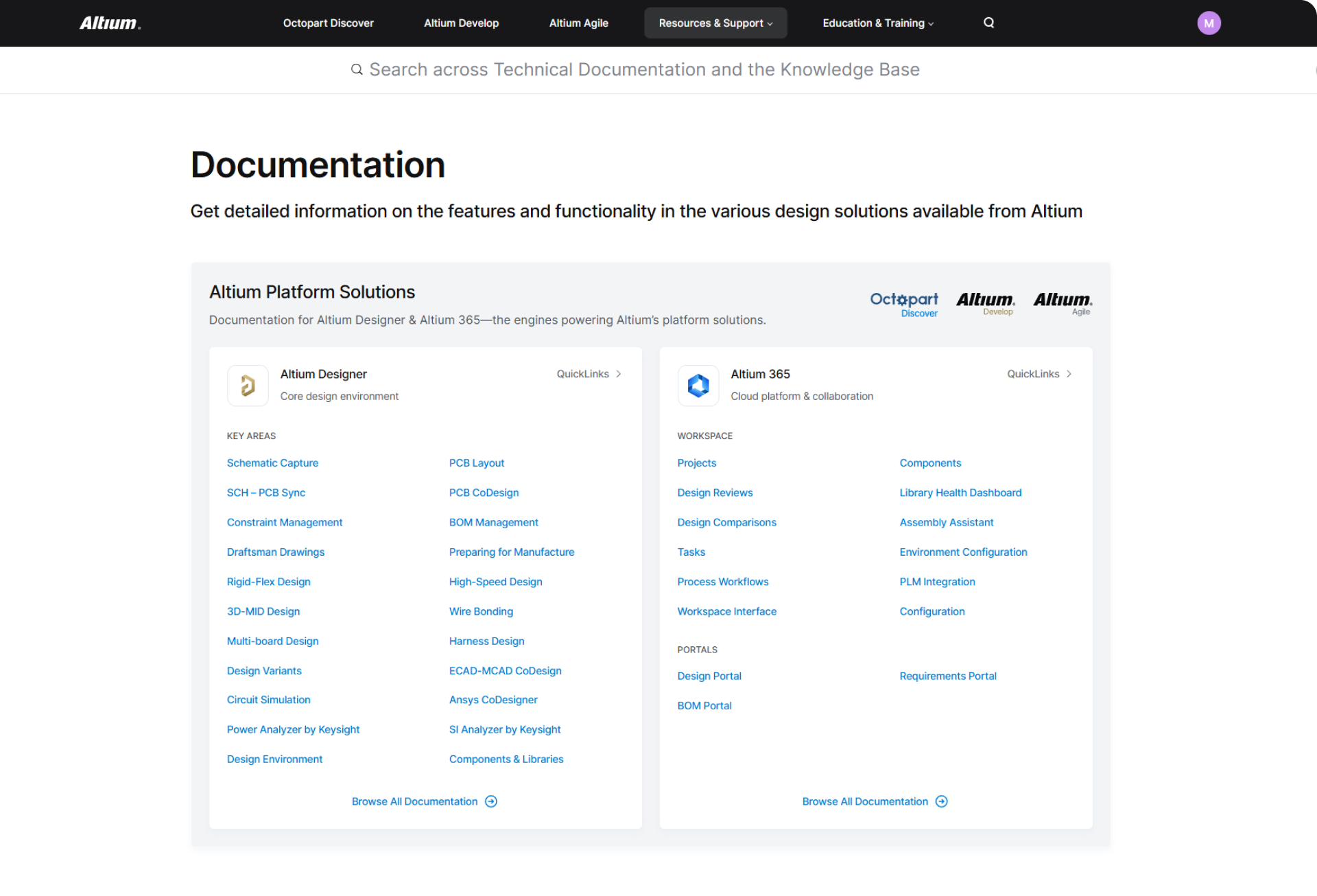Altium Documentation front page screenshoot