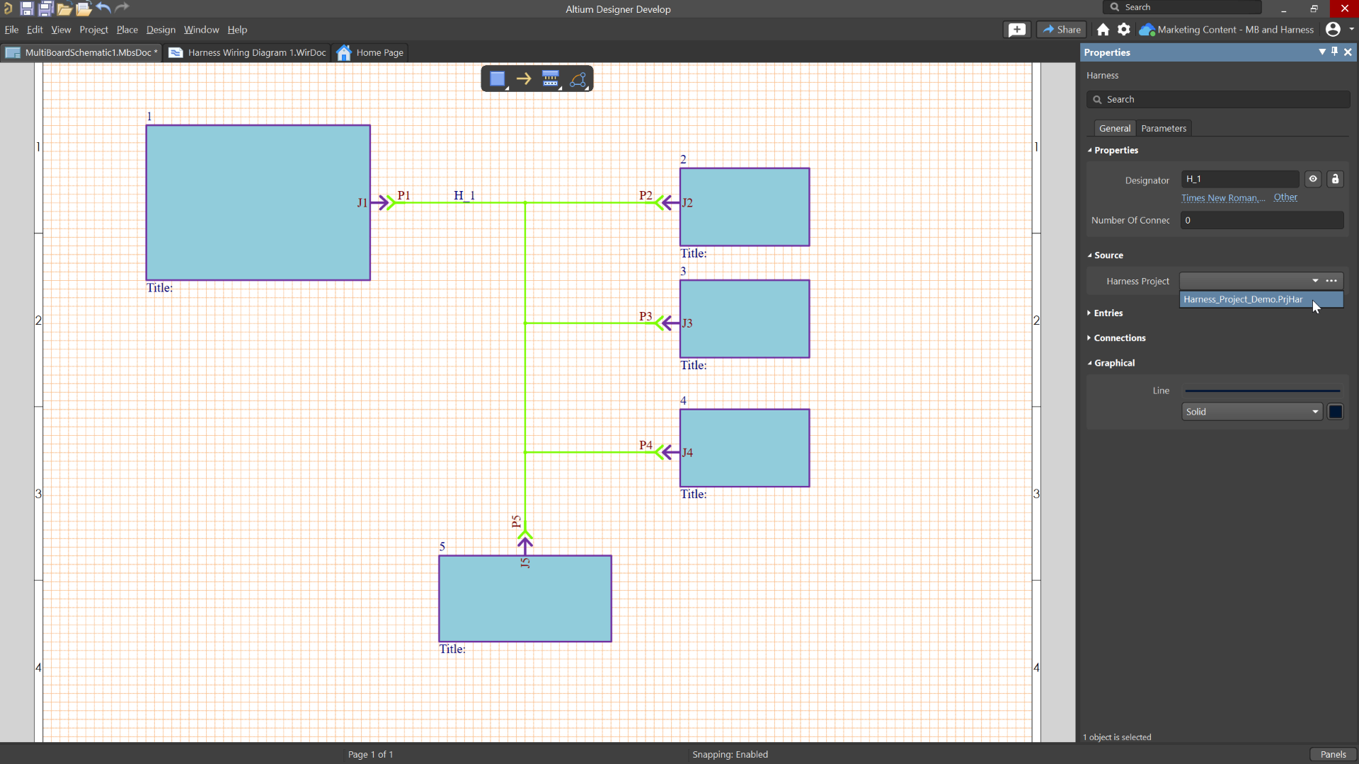Selectable Harness Source Within Multi-board Design