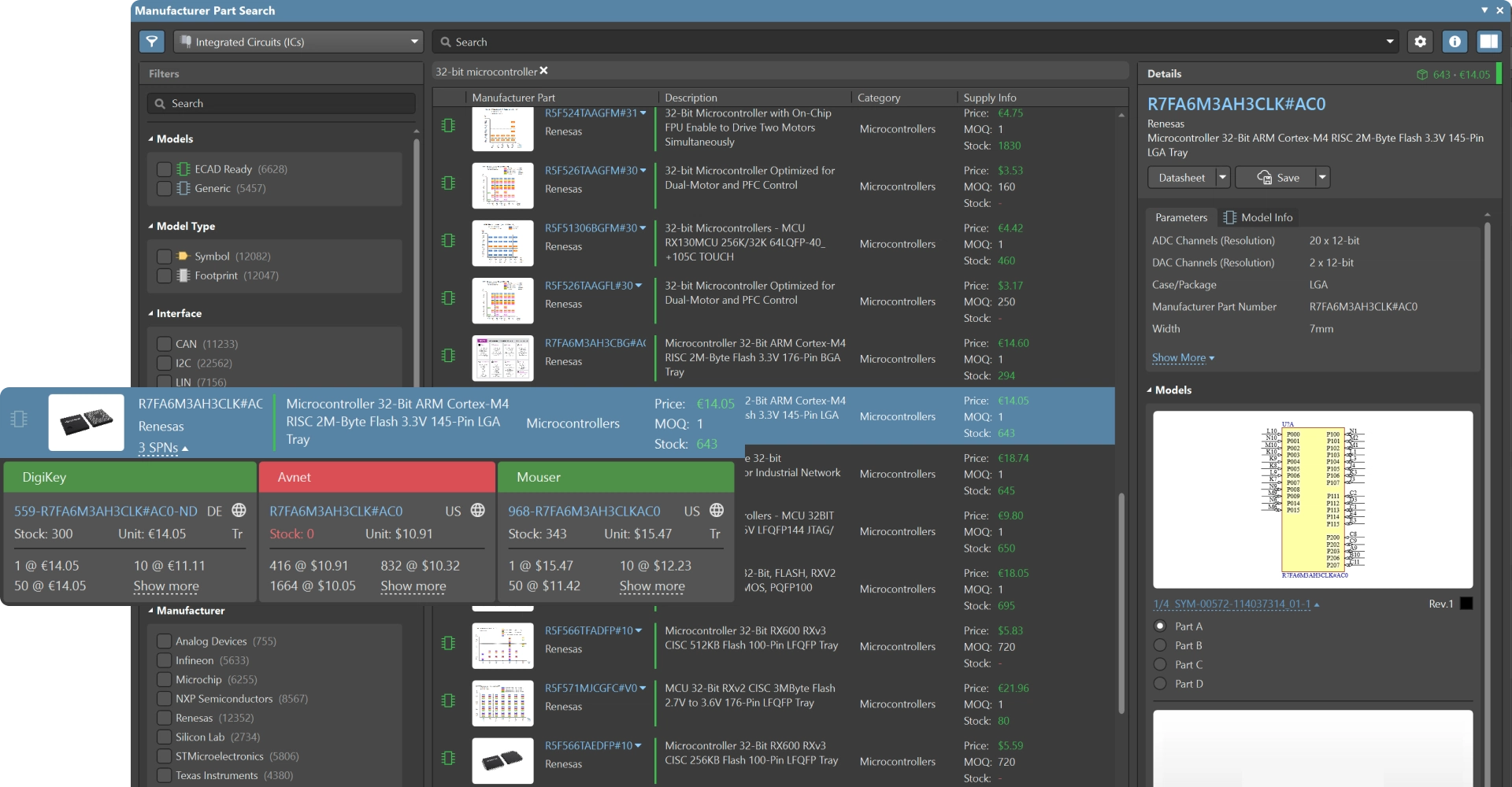 Up-to-Date Stock, Pricing, and Lifecycle, Built Into the Design Tool