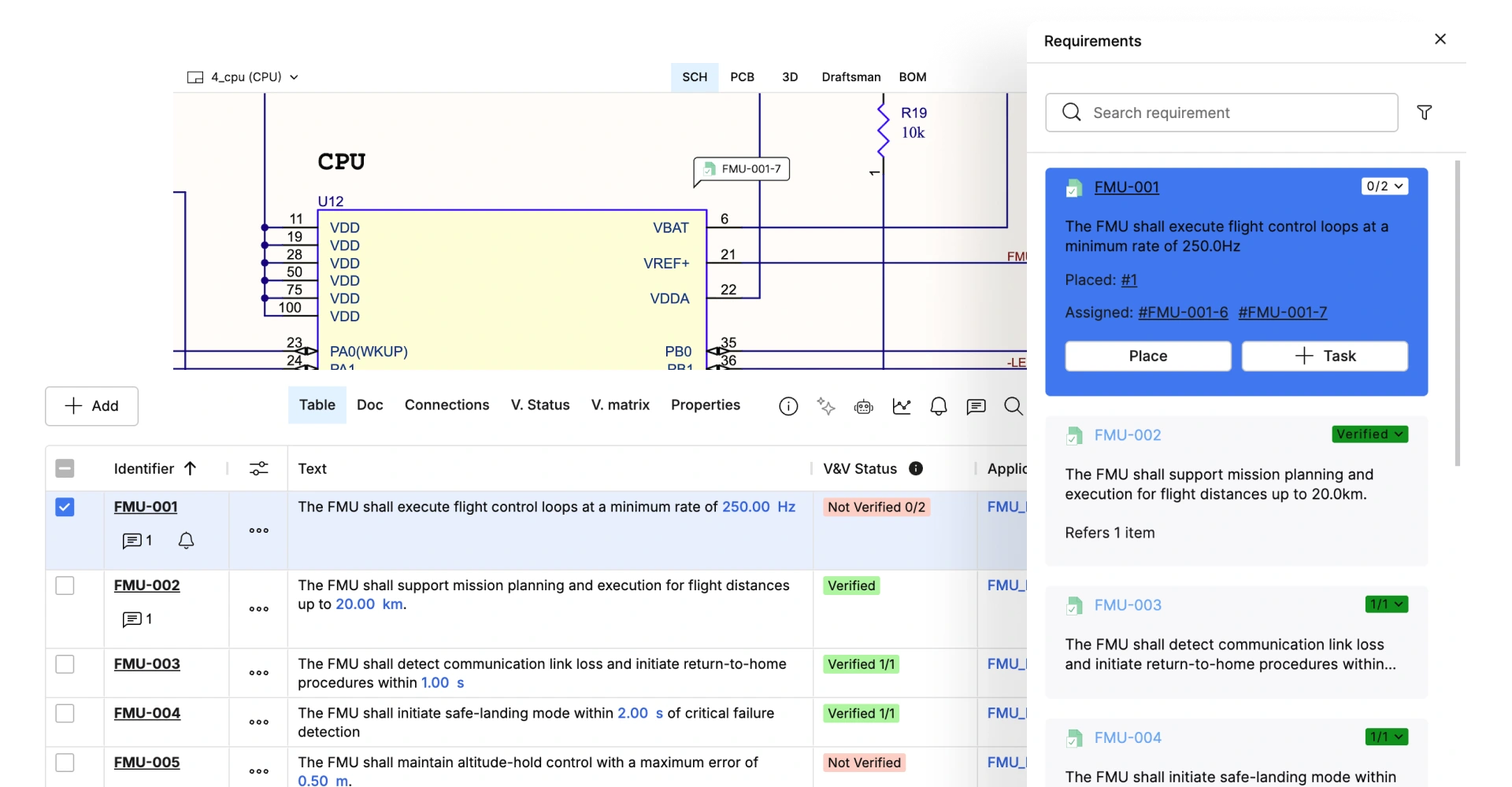 Connect Requirements  to PCB Designs