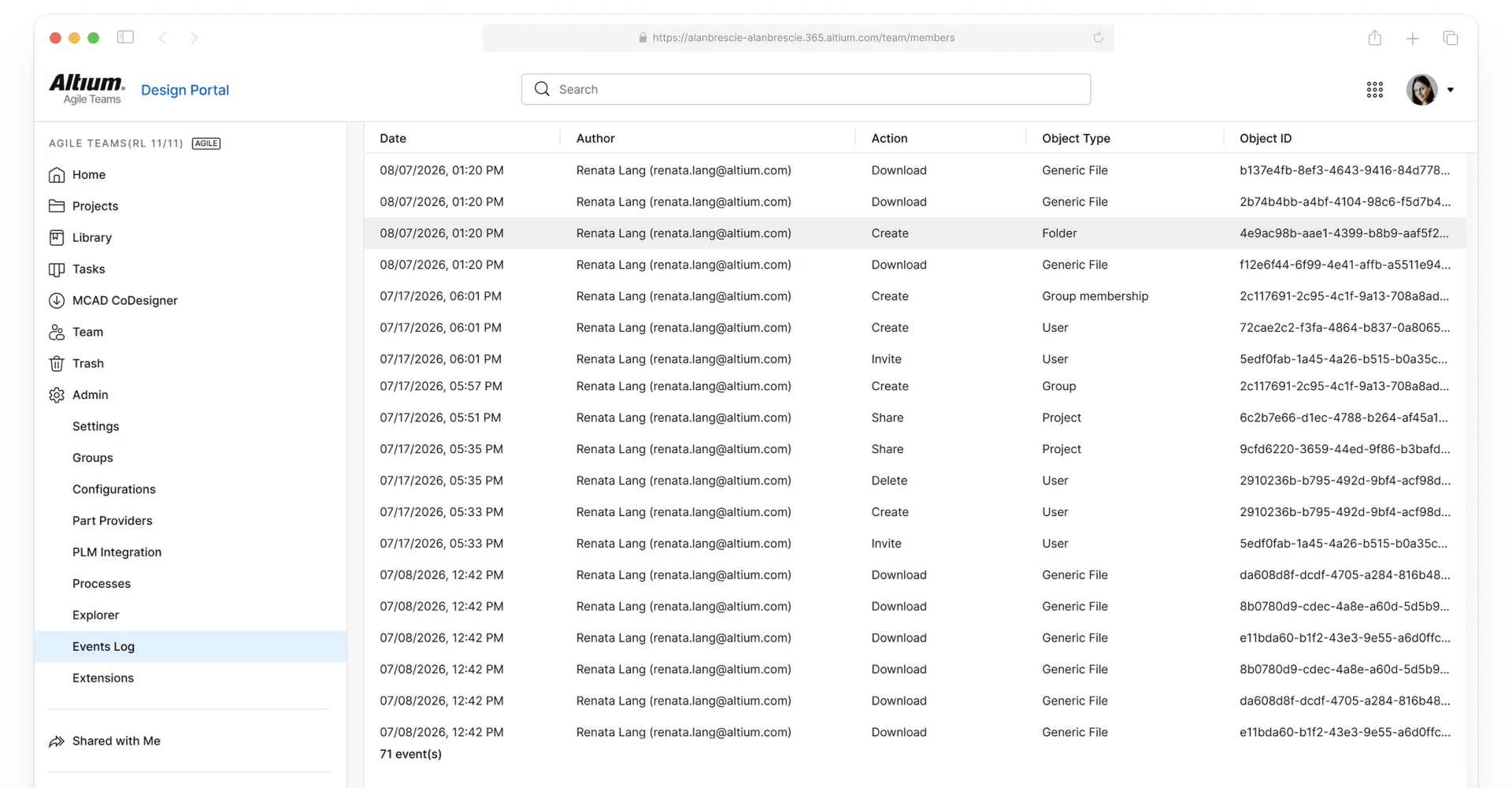 See a Full Record of Workspace Activity