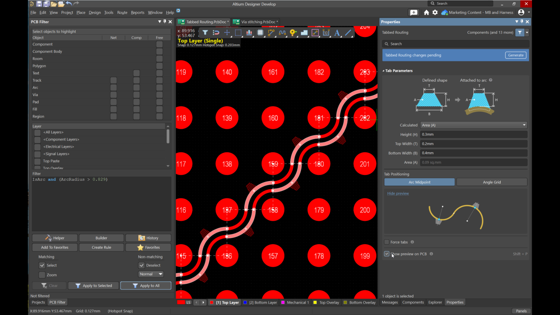 Tabbed Routing